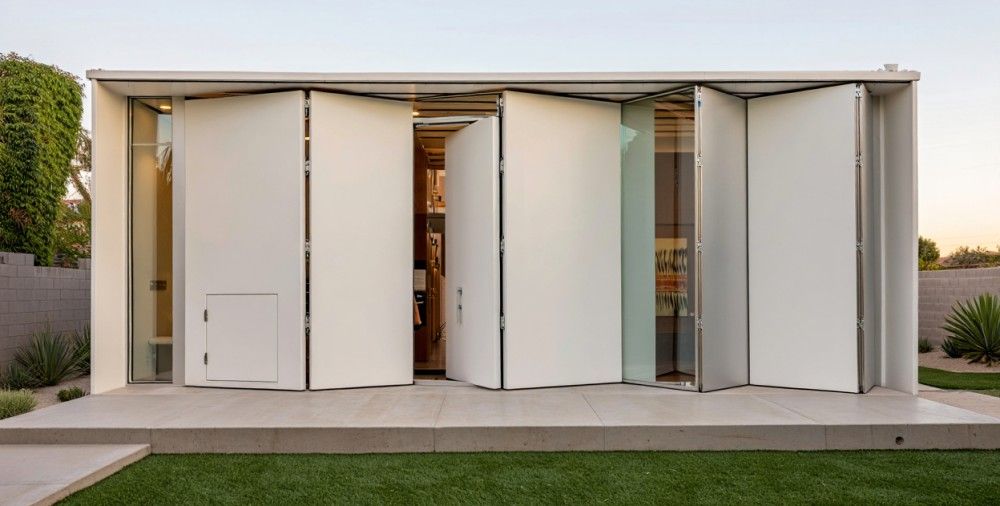 Maison container pliable avec jardin