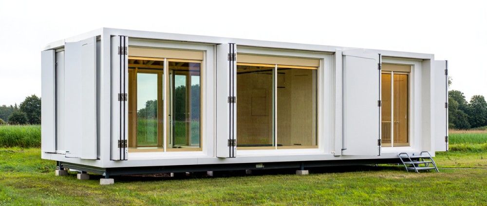 Présentation de l'installation d'une maison container pliable